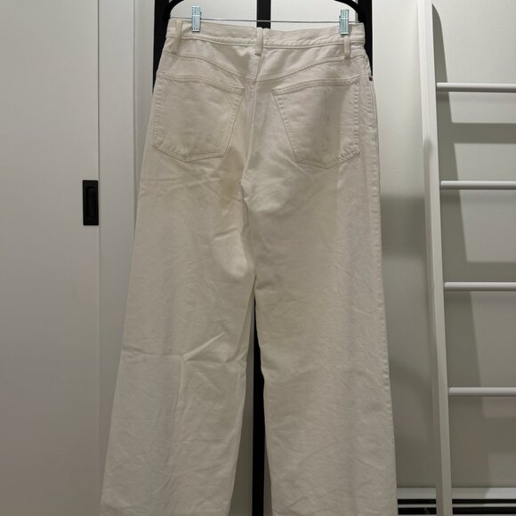 Buck Mason Jet Set Wide Leg High-Rise Jeans in Natural/White Size 29 - Picture 4 of 9